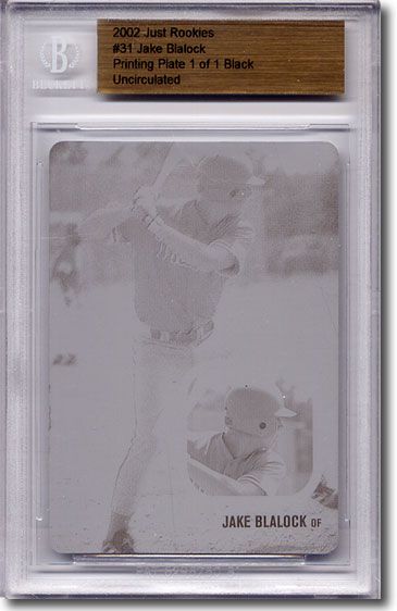 2002 Jake Blalock Rookie Press Plate RC BGS 1/1