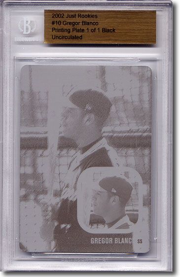 2002 Gregor Blanco Rookie Press Plate RC BGS 1/1