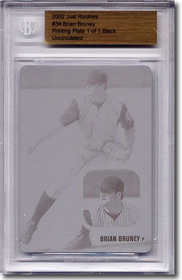 2002 Brian Bruney Rookie Press Plate RC BGS 1/1