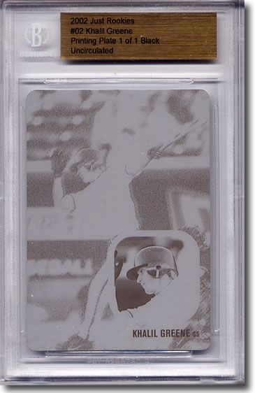 2002 Khalil Greene Rookie Press Plate RC BGS 1/1