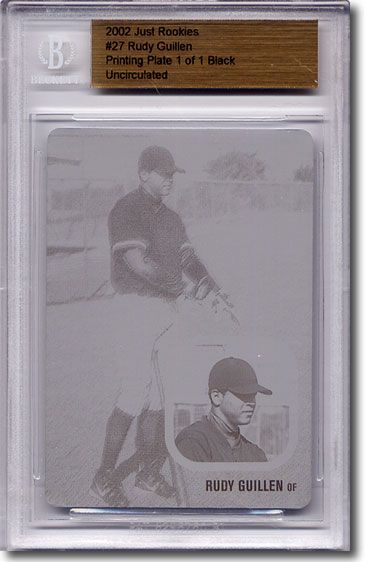 2002 Rudy Guillen Rookie Press Plate RC BGS 1/1