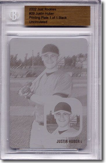 2002 Justin Huber Rookie Press Plate RC BGS 1/1