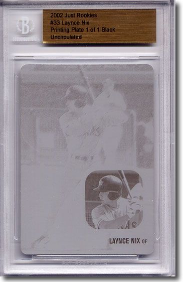 2002 Laynce Nix Rookie Press Plate RC BGS 1/1