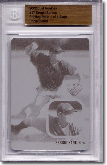 2002 Sergio Santos Rookie Press Plate RC BGS 1/1
