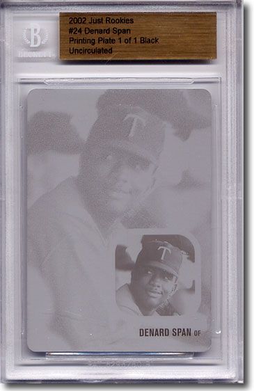 2002 Denard Span Rookie Press Plate RC BGS 1/1