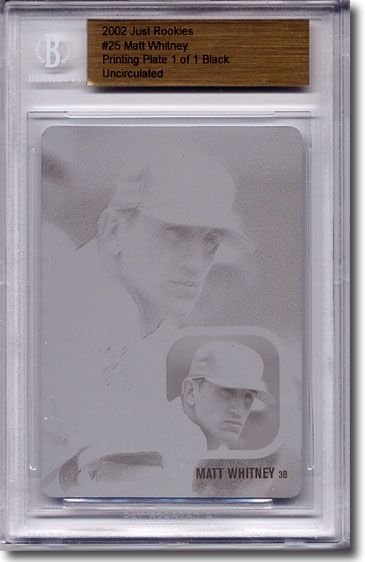 2002 Matt Whitney Rookie Press Plate RC BGS 1/1