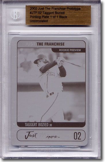 2002 Tag Bozied Rookie Printing Press Plate RC BGS 1/1
