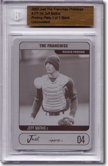 2002 Jeff Mathis Rookie Printing Press Plate RC BGS 1/1
