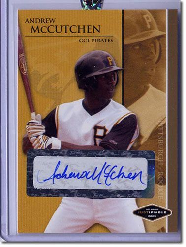 2005 ANDREW McCUTCHEN Rookie Gold Autograph Mint Auto RC PIRATES #/50