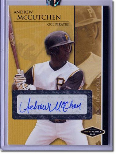 2005 ANDREW McCUTCHEN Rookie BLACK Autograph Mint Auto RC PIRATES #/25