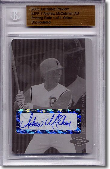 2005 ANDREW McCUTCHEN Autograph Rookie Autograph Print Press Plate Auto BGS 1/