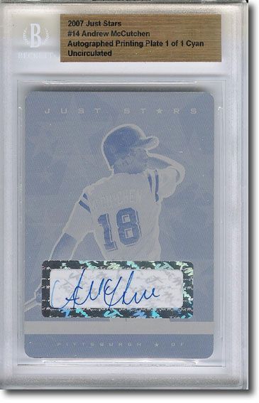 2007 ANDREW McCUTCHEN Rookie Autograph Printing Press Plate Auto RC 1/1
