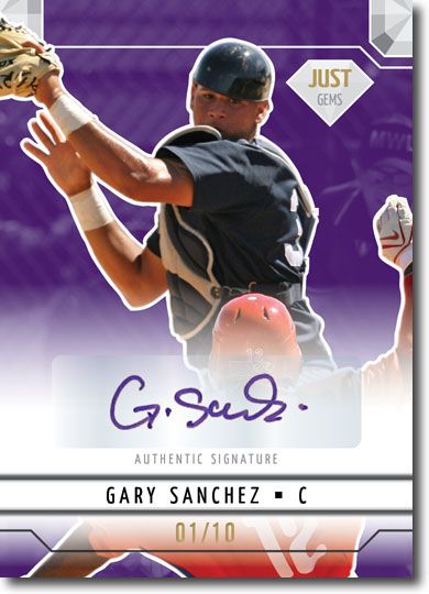 GARY SANCHEZ 2011 Just GEMS Rookie Autograph PURPLE Auto RC #/10