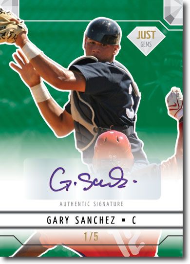 GARY SANCHEZ 2011 Just GEMS Rookie Autograph GREEN Auto RC #/5