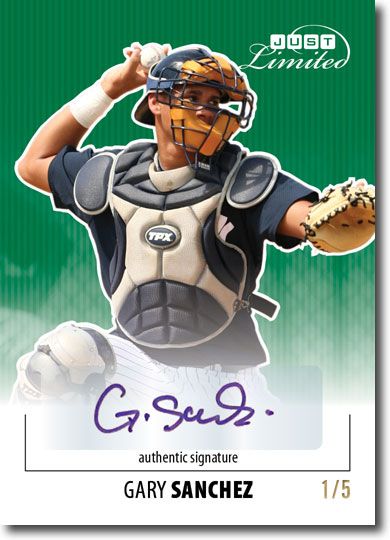 GARY SANCHEZ 2011 Just LIMITED Rookie Autograph GREEN Auto RC #/5