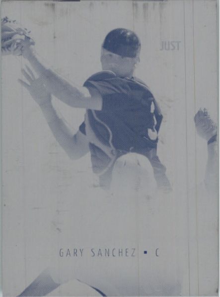 GARY SANCHEZ 2011 Just GEMS Rookie Press Plate RC 1/1