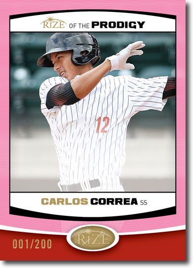 CARLOS CORREA 2012 Rize Rookie PINK Paragon PRODIGY RC #/200