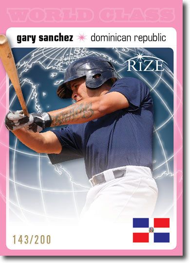 GARY SANCHEZ 2012 Rize Rookie PINK Paragon WORLD CLASS RC #/200