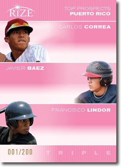 2012 Carlos CORREA * Javier BAEZ * Francisco LINDOR Rize Rookie PINK RC #/200