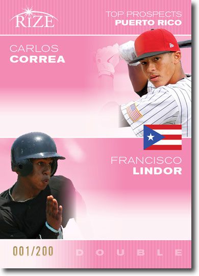 2012 Carlos CORREA * Francisco LINDOR Rize Rookie PINK Paragon RC #/200