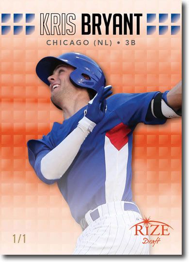 KRIS BRYANT 2013 Rize Rookie ORANGE Paragon RC 1/1
