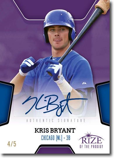 KRIS BRYANT 2013 Rize Rookie Autograph PURPLE Auto PRODIGY RC CUBS #/5
