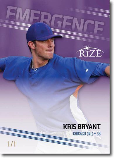 KRIS BRYANT 2013 Rize Rookie PURPLE BLANK BACK EMERGENCE RC 1/1