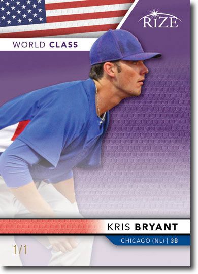 KRIS BRYANT 2013 Rize Rookie PURPLE BLANK BACK WORLD CLASS RC 1/1