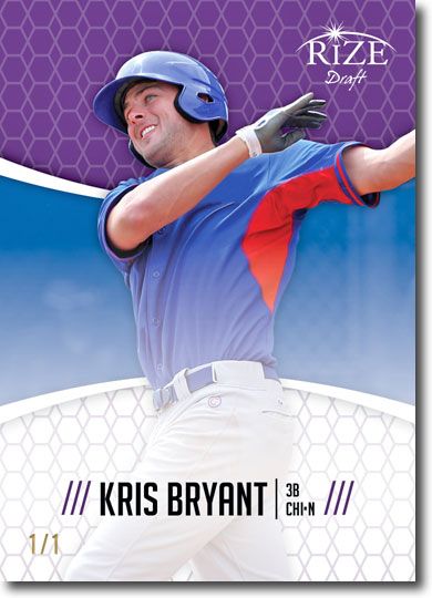 KRIS BRYANT 2014 Rize Rookie PURPLE BLANK BACK RC 1/1