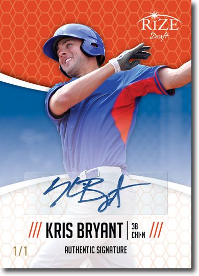 KRIS BRYANT 2014 Rize Rookie Autograph ORANGE BLANK BACK Auto RC 1/1