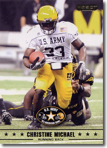 (5) 2009 Christine Michael Razor / Leaf US Army All-American Football RCs