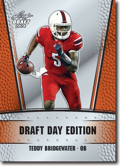 TEDDY BRIDGEWATER 2014 Leaf DRAFT 3-Card GOLD/ORANGE/BLUE VARIATION SET