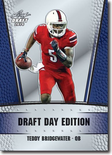 TEDDY BRIDGEWATER 2014 Leaf DRAFT 3-Card GOLD/ORANGE/BLUE VARIATION SET
