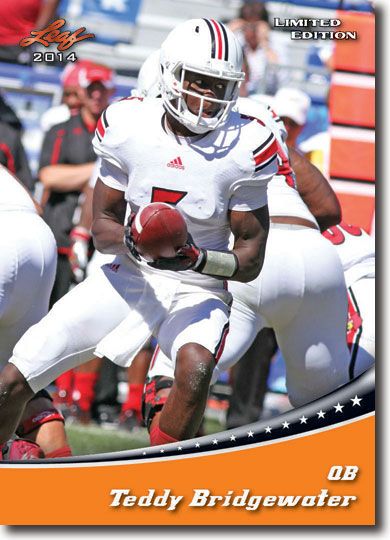 TEDDY BRIDGEWATER 2014 Leaf LIMITED 3-Card GOLD/ORANGE/BLUE VARIATION SET