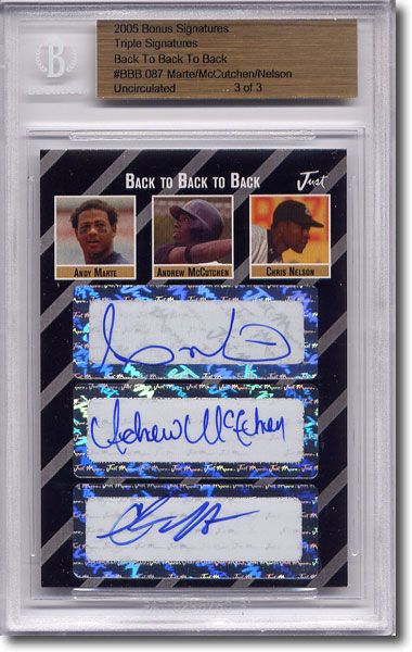 Andy Marte * ANDREW McCUTCHEN * Chris Nelson * Autograph Rookie Auto RC BGS 1/3