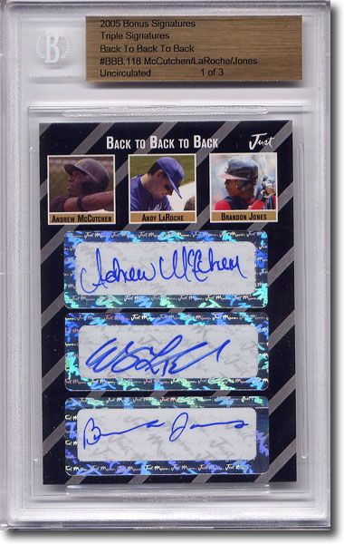 ANDREW McCUTCHEN * Andy LaRoche * Brandon Jones * Autograph Rookie Auto BGS 1/3