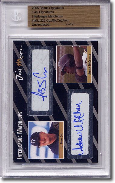 J. Brent Cox * ANDREW McCUTCHEN * Autograph Rookie Auto RC BGS 1/2