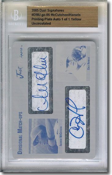 ANDREW McCUTCHEN * COLE HAMELS * Autograph Rookie Auto Plate RC BGS 1/1