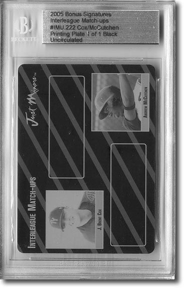 J. Brent Cox * ANDREW McCUTCHEN * Rookie Printing Press Plate BGS 1/1