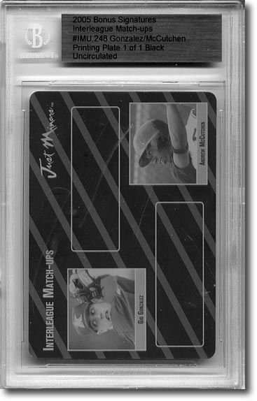 GIO GONZALEZ * ANDREW McCUTCHEN * Rookie Printing Press Plate BGS 1/1