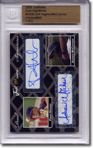 Philip Hughes * ANDREW McCUTCHEN Rookie Autograph BGS Auto RC 1/2
