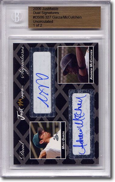 Matt GARZA * ANDREW McCUTCHEN Rookie Autograph BGS Auto RC 1/2
