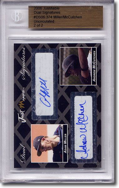 Adam Miller * ANDREW McCUTCHEN Rookie Autograph BGS Auto RC 1/2