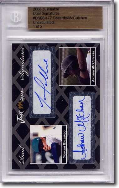 YOVANNI GALLARDO * ANDREW McCUTCHEN Rookie Autograph BGS Auto RC 1/2
