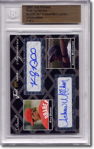 Kyle DRABEK * ANDREW McCUTCHEN Rookie Autograph BGS Auto RC 1/2