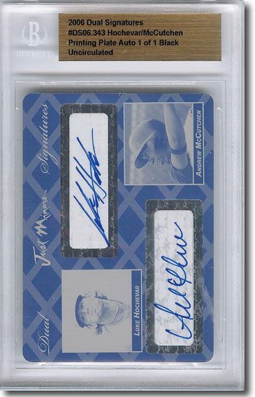 Luke Hochevar * ANDREW McCUTCHEN Autograph Rookie Auto Plate BGS 1/1