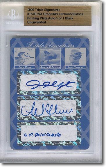 JUSTIN UPTON * ANDREW McCUTCHEN *Angel Villalona Autograph Rookie Auto Plate 1/1