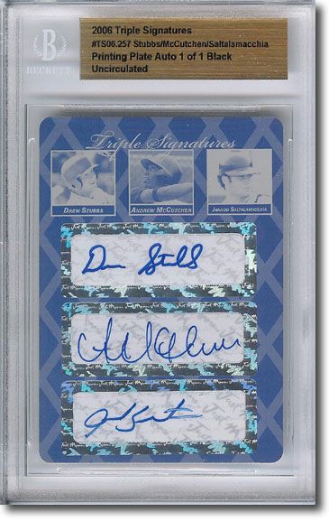 Stubbs * ANDREW McCUTCHEN Saltalamacchia Autograph Rookie Auto Plate 1/1