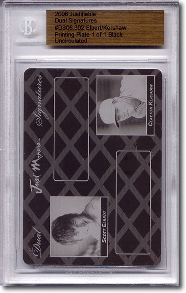 2006 Scott Elbert * CLAYTON KERSHAW * Rookie Press Plate BGS DODGERS 1/1