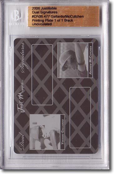 YOVANNI GALLARDO * ANDREW McCUTCHEN Rookie Printing Press Plate BGS 1/1